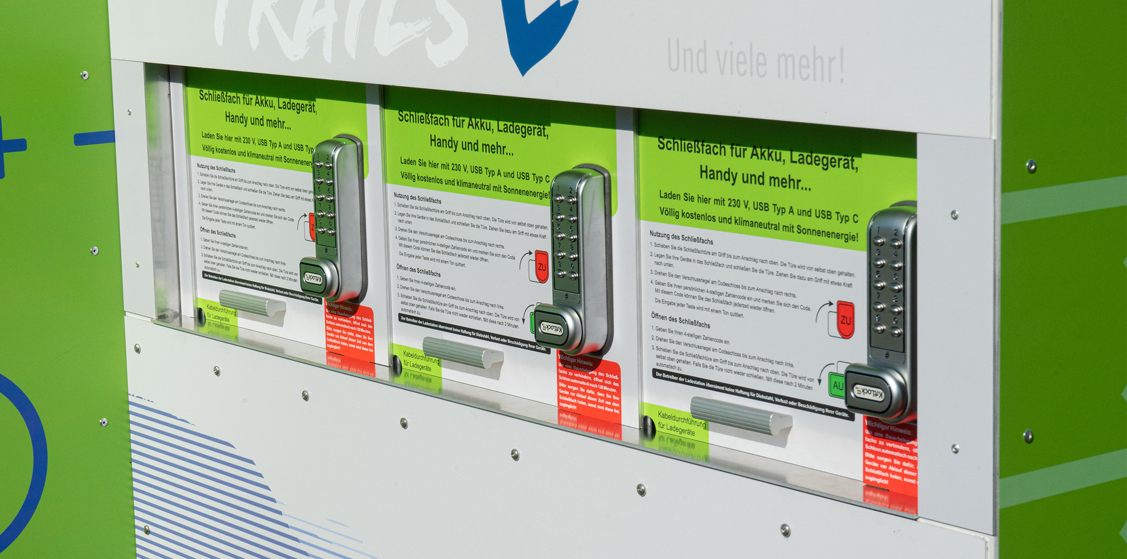 Ladestation Modell Safe mit Schließfächer